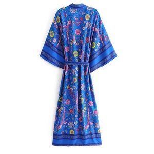 Floral Blue Kimono / Cardigan / Cover Up